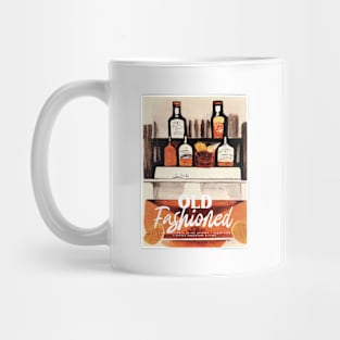 Old Fashioned Retro Poster Homebar Bar Prints, Vintage Drinks, Recipe, Wall Art Mug